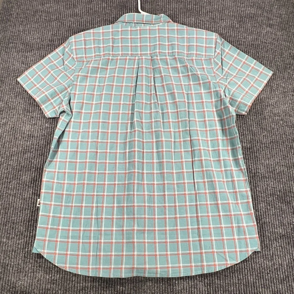 The North Face Shirt Mens Large Green Check Short Sleeve Button Up Hiking Casual